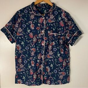 Liz Claiborne blue paisley pj top